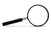 lupa sobre fondo blanco